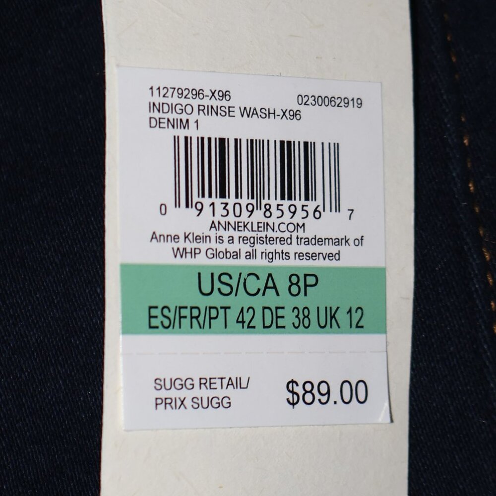 Anne Klein High Rise Bootcut Jeans Indigo Rinse 12P New - Picture 9 of 12